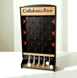 tabletop Plinko boards by Robert Kauffman